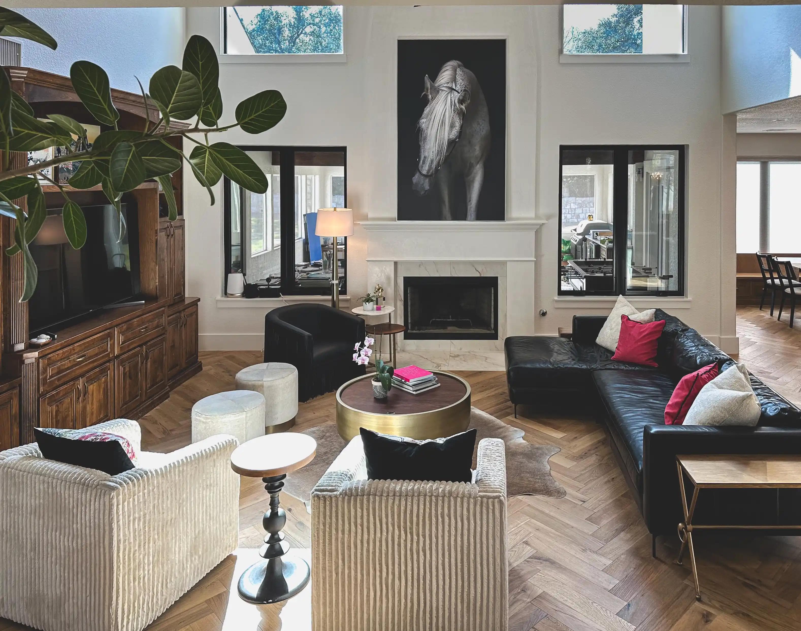 elegant living room design in Lakeway Texas